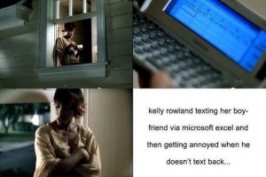 Weekend LOL: Kelly Rowland texting boyfriend with Nokia Communicator via Excel