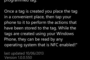 Lumiappdates: Nokia NFC Writer v1.0.0.550