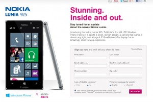 Nokia Lumia 925: Vodafone UK Pre-order available (32GB), T-Mobile USA site ready