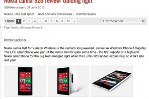 GSM Arena’s Review of the Nokia Lumia 928