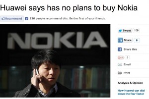 Nowei! Huawei says they have NO plans to buy Nokia