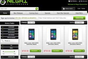 Nokia Lumia 1020 appears for $735.50 unlocked in all colours at NegriElectronics
