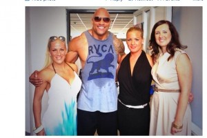 @TheRock gets ‘exclusive’ Nokia phone, poses with some hot Nokia Execs #1020