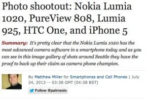 ZDNet: Nokia Lumia 1020 vs 808 PureView vs HTC One vs Nokia Lumia 925 (Spoiler: 1020 wins)