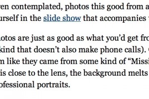 NYTimes on Nokia Lumia 1020:  Photos as good as $300 pocket cameras, often they’re better!