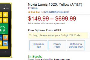 Nokia Lumia 1020 Now $149 On Contract Via Amazon