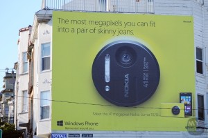 Nokia Lumia 1020 Billboard: The most megapixels you can fit into a pair of skinny jeans (California) (+ O2 store 1020 promos)