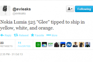 LeakyLeak: Lumia 525 “Glee” to Come in Yellow, White and Orange