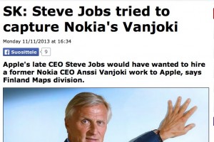 Steve Jobs tried to get Nokia’s Anssi Vanjoki to go to Apple when Elop became Nokia CEO?