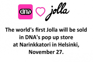 Jolla Will Start Selling Device on Nov 27 in DNA Pop Up Store at Helsinki