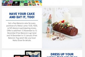 Nokia Singapore gives away $25 app voucher, Cake and cases with a Lumia purchase