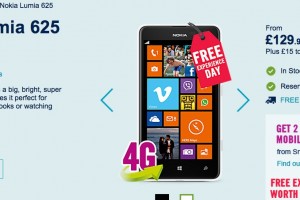 Nokia Lumia 625 for Â£129.95 at Carphone Warehouse when topping up Â£15