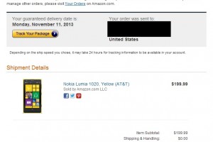 Mistake on Amazon gets Nokia Lumia 1020 shipped for $199 contract free!
