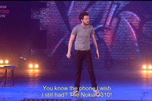 UK Comedian Jack Whitehall tells audience he wishes he still had the NOKIA 3310.