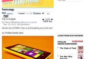Nokia Lumia 1020 makes TIME Magazine’s top 10 Technology list of 2013