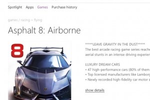 Free: Asphalt 8 Airborne for WP8 and Windows 8