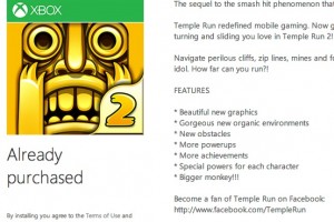 Temple Run 2 updated for 512MB WP