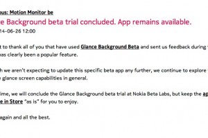 Glance Background Beta will no longer get updates but will stay in store