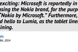 Better Branding: Nokia by Microsoft, with Lumia for tablets instead of Surface says @evleaks