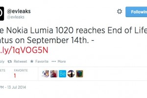 September 14th – End of Life status for Nokia Lumia 1020?