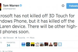 Superphone 3D Touch Nokia ‘McLaren’ is killed, but 3D touch will still be a part of WP.