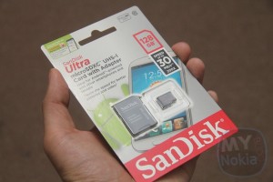 Accessories: Sandisk 128GB MicroSDCX UHS-1 on Nokia Lumia 1520