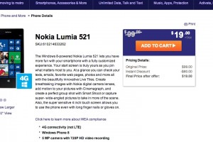 Nokia Lumia 521 for $19 at MetroPCS (11GBP/14EUR), 630 for $50 on Cricket