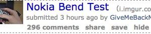 Nokia Bend Test tops Reddit