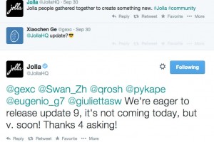 Jolla update 9 – not coming today but “v. soon”.