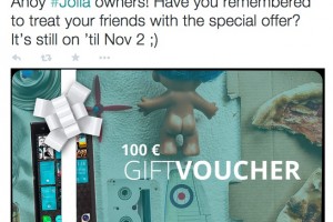 1 day left on Jolla EUR100 gift voucher (till Nov 2)