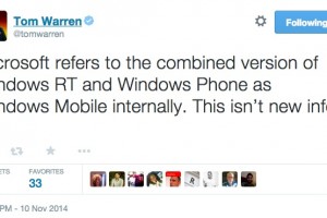 Windows Mobile is back! Internal name for combined Windows RT and Windows Phone (W10)