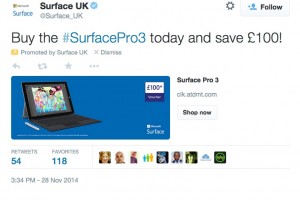 Â£100 off Surface Pro 3