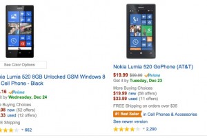 Last minute stocking filler: Nokia Lumia 520 for $20 (Amazon/AT&T)