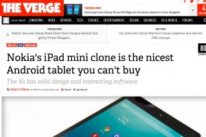 TheVerge hails Nokia N1 as the nicest Android tablet, software like a blend of lollipop and iOS