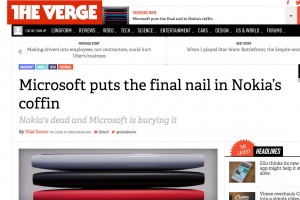 TheVerge: ‘Microsoft puts the final nail in Nokiaâ€™s coffin’