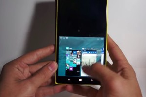 One handed “Reachability mode” demoed on Nokia Lumia 1520