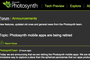 Photosynth support and bunch of MSN Apps (previous Bing Apps) getting discontinued?