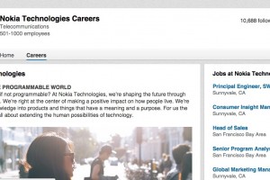 Jobs advertising at Nokia Technologies Ozo page, Sunnyvale California (e.g. Senior Engineer, Android)