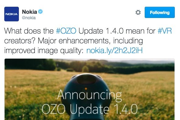 Nokia OZO update: official release for Windows, new innovations and advanced VR