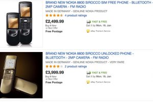 Nokia 8800 for $5000. 8800’s fetching quite hefty sums